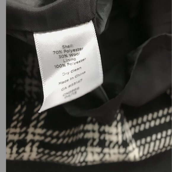 Talbots - Classic black & white plaid wool 21 inch pencil skirt, size 10p - Picture 7 of 8